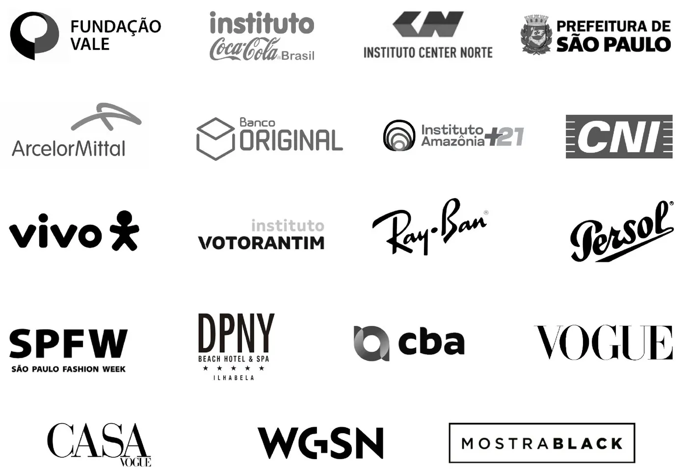 Marcas e instituições atendidas pela Zero&amp;Co